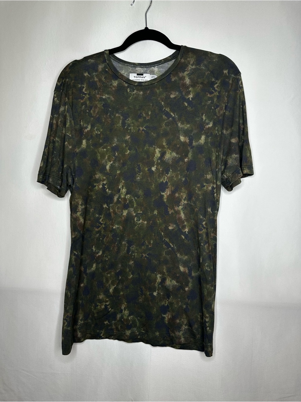Topman Green Camouflage Short Sleeve Tee